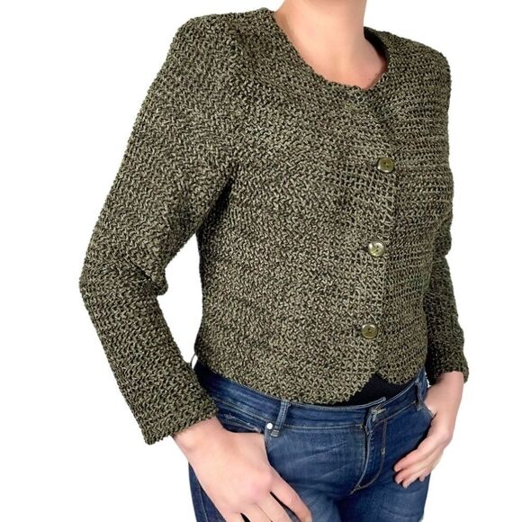 First Option Cropped button down sweater - Picture 1 of 12